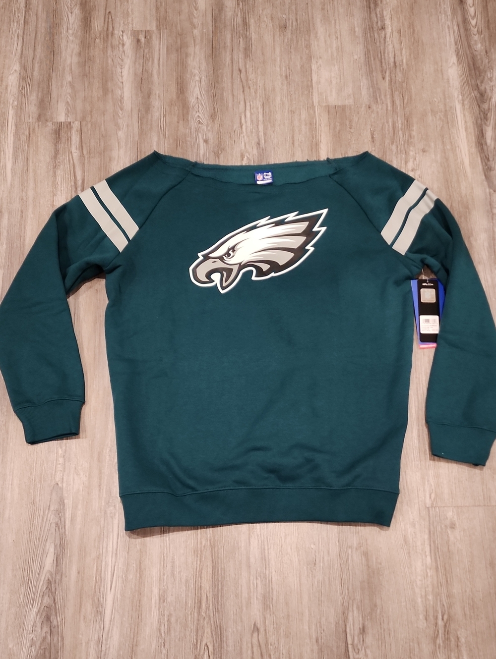 Philadelphia Eagles Women's Teal Off-the-Shoulder Sweatshirt